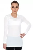 Bielizna sportowa damska - Bluza termoaktywna unisex Brubeck LS10850 biały - miniaturka - grafika 1