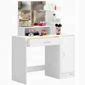 Toaletki - Toaletka lustro do makijazu kosmetyczna podświetlana Szuflada 140x90x40cm - miniaturka - grafika 1