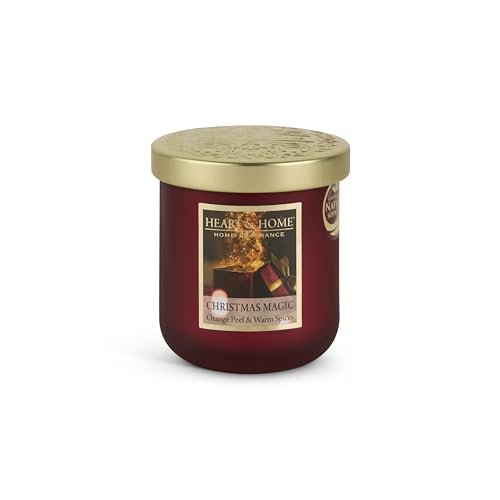 HEART & HOME - Świeca zapachowa z naturalnego wosku sojowego do domu, mały magiczny słoik, czas palenia 30 godzin, prezent, dekoracja i perfumy do domu, szklany słoik