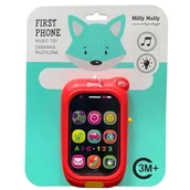 Zabawki interaktywne dla dzieci - Interaktywny Pierwszy telefon Czerwony Milly Mally - miniaturka - grafika 1
