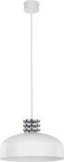 Lampy sufitowe - Sigma Lampa wisząca Wawa K biała srebrne dodatki 30784 - miniaturka - grafika 1