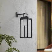 Lampy ogrodowe - Lucande kinkiet LED Tilena, kątowy, czarny, aluminium - miniaturka - grafika 1