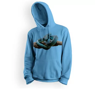 Bluza dziecięca z kapturem wąż pyton niebieski-104 - Bluzy dla dziewczynek - miniaturka - grafika 1