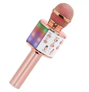 Podświetlany Mikrofon Bezprzewodowy Led Bluetooth Ws858L Karaoke Miedziany - Mikrofony komputerowe - miniaturka - grafika 1