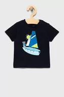 Koszulki dla chłopców - Mayoral T-shirt bawełniany dziecięcy kolor granatowy z nadrukiem - miniaturka - grafika 1