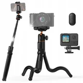 Selfie stick - Giętki Statyw Elastyczny Głowica Kijek Selfie Aparat Kamera Telefon + Pilot - miniaturka - grafika 1