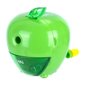 Temperówki - Temperówka ręczna na korbkę jabłko zielone strugaczna Deli 1 otwór - miniaturka - grafika 1