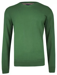 Swetry męskie - Sweter w Serek, Zielony (V-neck) Klasyczny, Męski, Elegancki - Adriano Guinari - grafika 1