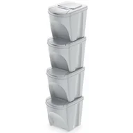 Kosze na śmieci - Prosperplast Zestaw koszy do segregacji Sortibox 4x20L białe ISWB20S4 - miniaturka - grafika 1