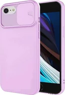Etui i futerały do telefonów - cofi1453® silikonowe etui ochronne 360 stopni CamShield smukłe etui na telefon komórkowy z osłoną aparatu kompatybilne z iPhone 7 fioletowy - miniaturka - grafika 1
