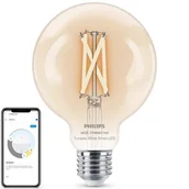 Żarówki LED - Inteligentna żarówka LED PHILIPS G125 927-65 CL 1PF 6 7W E27 Wi-Fi/Bluetooth - miniaturka - grafika 1