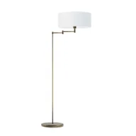 Lampy stojące - Biało złota lampa stojąca glamour CANCUN z regulowanym ramieniem do czytania - miniaturka - grafika 1