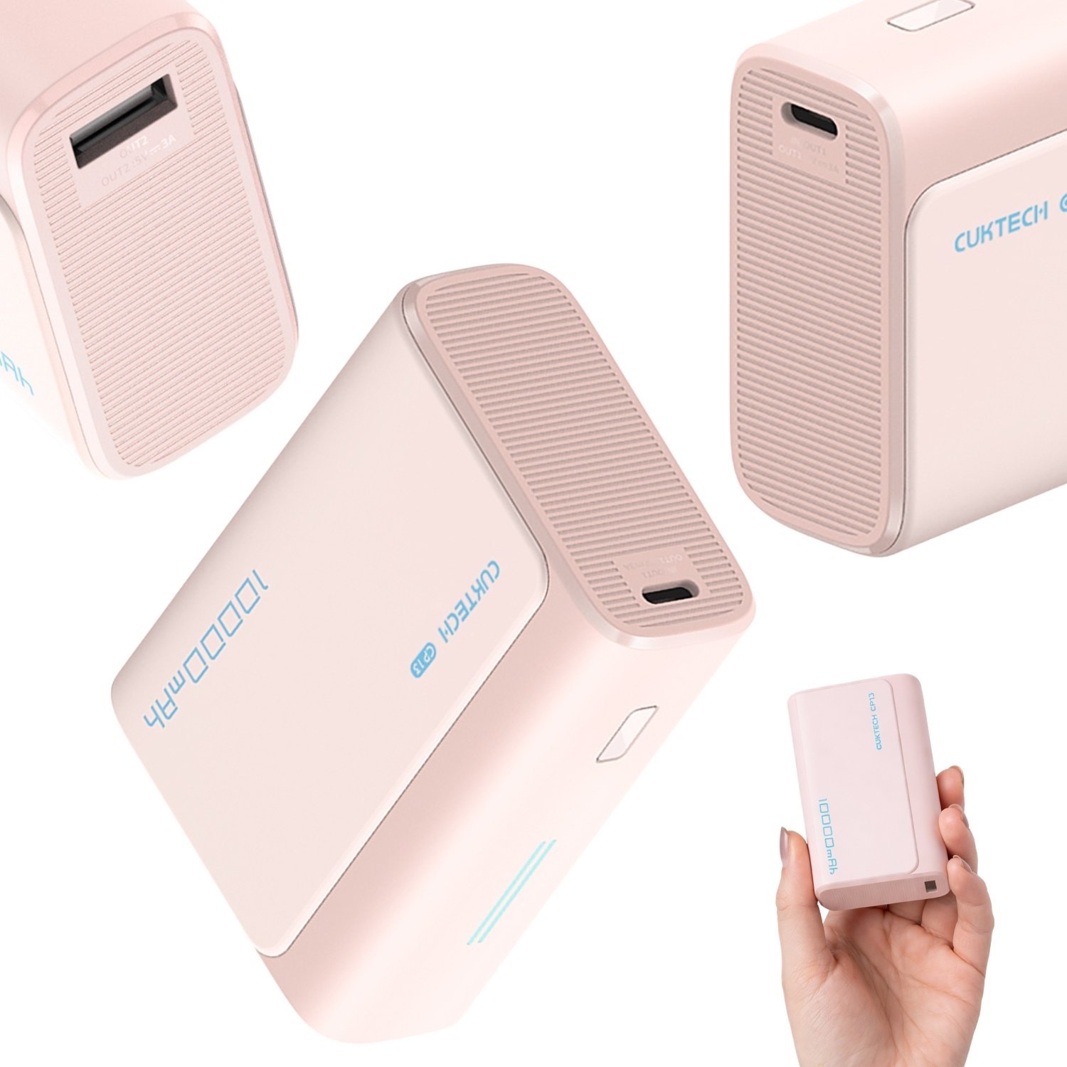 Cuktech CP13 30W 10000mAh USB-C + USB-A Różowy