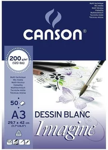 Canson Blok DO RYSUNKU I AKWARELI IMAGINE 200G A3 50ARK 200006007 - Podobrazia, bloki, papiery - miniaturka - grafika 1