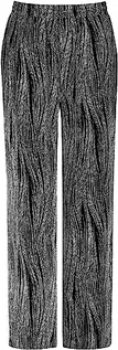 Spodnie damskie - Taifun Damskie spodnie Palazzo, czarne wzory, 36, Czarny wzór, 36 - grafika 1