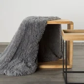 Koce i narzuty dla dzieci - ﻿Koc TIFANY srebrny 170x210 futerko pled narzuta na łóżko miękki gruby kocyk - miniaturka - grafika 1