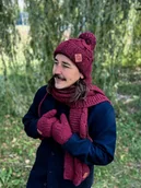 Apaszki i szaliki męskie - Męski szal MERINO Bordo szalik - miniaturka - grafika 1