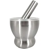 Młynki do soli i pieprzu - MOŹDZIERZ STALOWY Z POKRYWĄ KINGHOFF KH-1661 - miniaturka - grafika 1