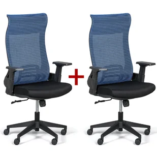 Fotel biurowy, krzesło biurowe HARPER 1+1 GRATIS krzesło biurowe, niebieskie - Fotele i krzesła biurowe - miniaturka - grafika 1