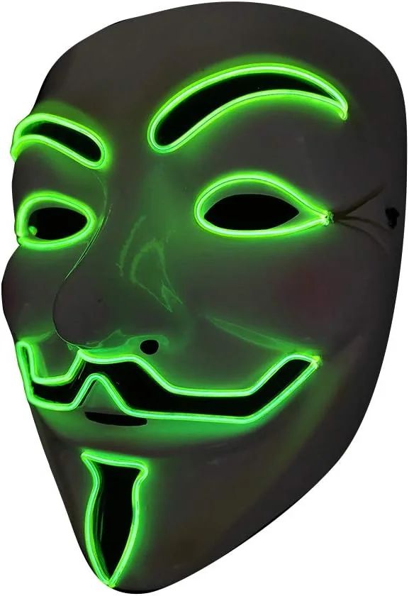 MASKA ŚWIECĄCA EL DRUT IMPREZA COSPLAY HALLOWEEN LED ZABAWNA WYGODNA
