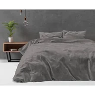 Pościel - Pościel 200x220 Velvet Uni szara z aksamitu poliestrowego, komplet pościeli dla dwóch osób - miniaturka - grafika 1
