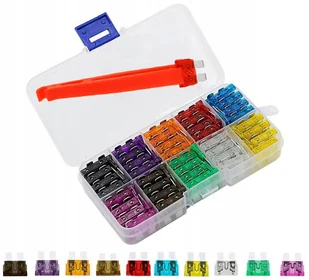 Zestaw Bezpieczniki Płytkowe Samochodowe Standard 100szt + Szczypce 3-40A - Akcesoria motoryzacyjne - miniaturka - grafika 1