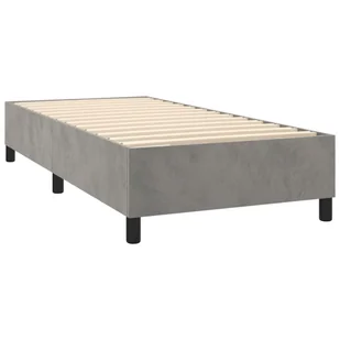 Lumarko Łóżko kontynentalne, jasnoszare, obite aksamitem, 90x190 cm - Łóżka - miniaturka - grafika 5