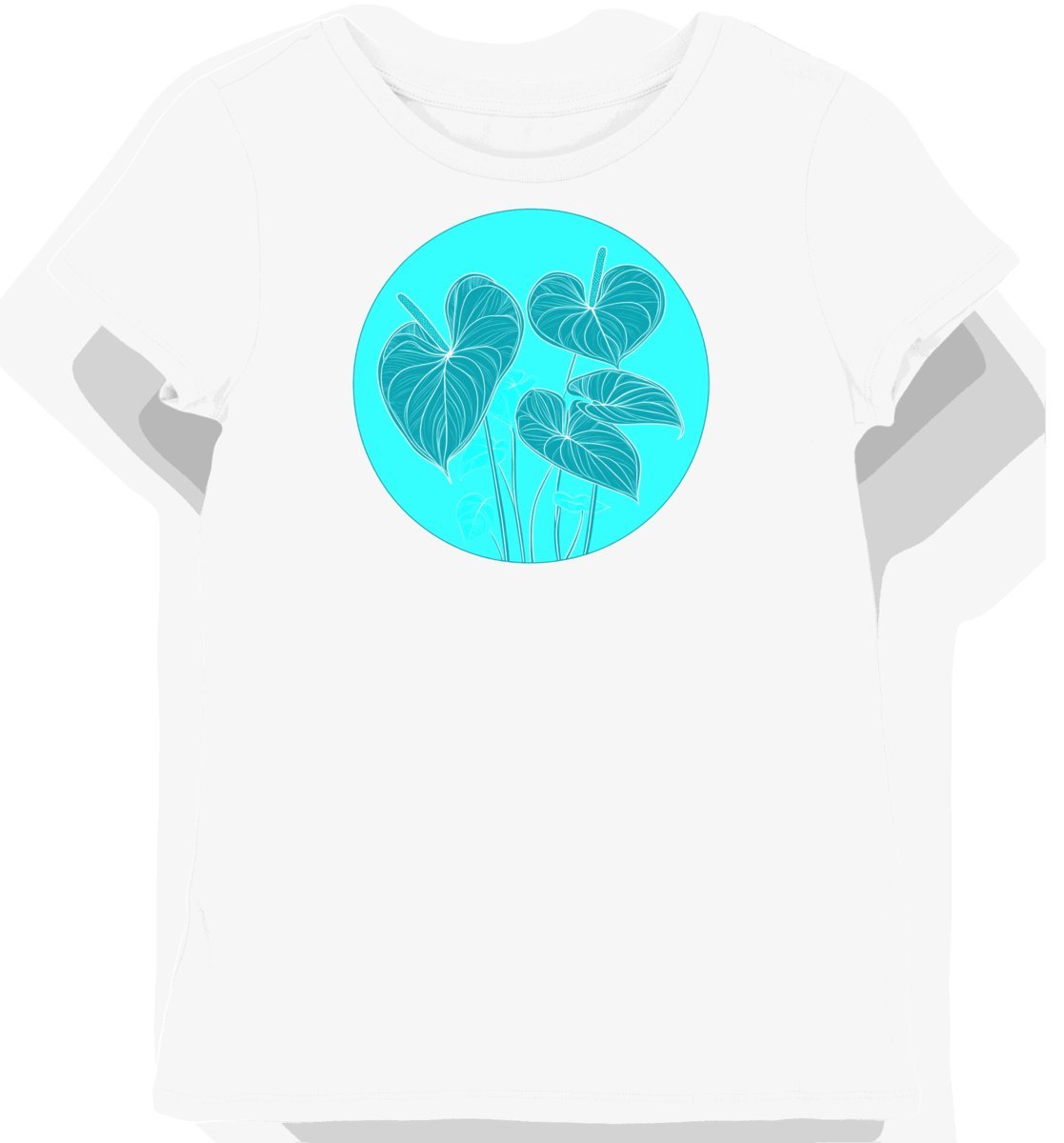 Koszulka damska biała z motywem tropikalnych kwiatów S