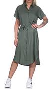 Sukienki - Vero Moda Kobiety Vmbumpy Ss Calf Sukienka, Zielony, L - miniaturka - grafika 1