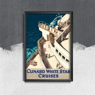 Plakaty - Plakatyw  stylu retro Cunard White Star Cruises - miniaturka - grafika 1