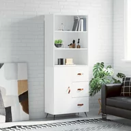 Witryny - vidaXL Witrynka, biała, 69,5x34x180 cm, materiał drewnopochodny - miniaturka - grafika 1