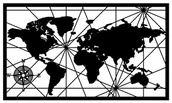 Dekoracje domu - Duża Mapa Świata Dekoracja Ścienna 3D Ażurowa K164 - miniaturka - grafika 1
