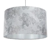 Lampy stojące - Srebrna lampa wisząca z nadrukiem na kloszu - S393 T7-F60 - miniaturka - grafika 1