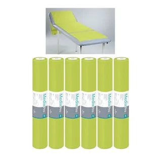 Podkład higieniczny na rolce 70cm x 50cm limonkowy podfoliowany 54g MedixPro 480szt - Kosmetyczne akcesoria jednorazowe - miniaturka - grafika 1