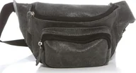 Nerki - Belveder Saszetka na biodra pas skórzana szara BL03 - miniaturka - grafika 1