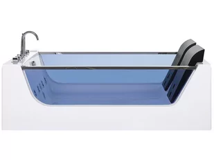 Wanna LED z hydromasażem 180 x 120 cm biała CURACAO - Wanny z hydromasażem Wanna LED z hydromasażem 180 x 120 cm biała CURACAO - Wanny z hydromasażem - miniaturka - grafika 1