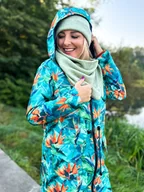 Kurtki damskie - Jesienna Kurtka parka strelicje turkus - miniaturka - grafika 1