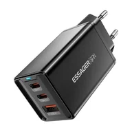 Ładowarki do telefonów - Ładowarka sieciowa, Essager, ECTAC-KSB01-Z, GaN, 2xUSB-C, USB-A, 67W (czarna) - miniaturka - grafika 1