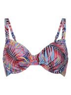 Stroje kąpielowe - Lascana Damski stanik bikini - usztywniany Kobiety Sztuczne włókno niebieski|wielokolorowy wzorzysty, 38C - miniaturka - grafika 1