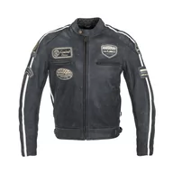 Odzież motocyklowa - Vintage W-TEC Męska skórzana kurtka motocyklowa W-TEC Dark Ciemny szary, 6XL 22022-6XL - miniaturka - grafika 1