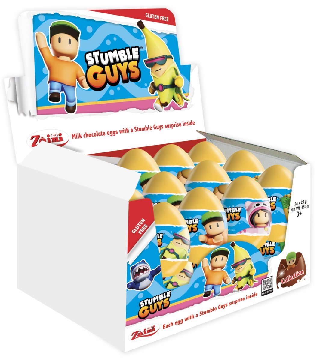 Czekoladowe Jajka Niespodzianki Stumble Guys Karton 24 Sztuk x 20g