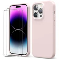 Etui i futerały do telefonów - zestaw ochronny 2 w 1 dla Apple iPhone 6 Plus / 6S Plus składa się z 2x szklanej osłony ekranu 9H i 1x silikonowego etui - pokrowiec w kolorze różowym - miniaturka - grafika 1