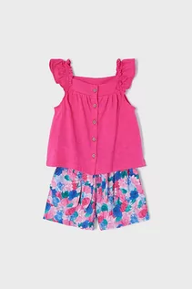 Dresy i komplety dla dziewczynek - Komplet ubrań dla dziewczynki Mayoral - bluzka i spodenki - różowy - grafika 1