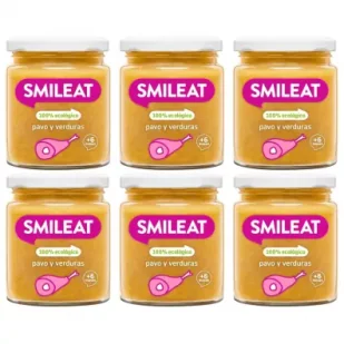 Smileat Słoiczek z ekologicznym indykiem i warzywami po 6 miesiącu Zestaw 6 x 230 g Bio - Dania dla dzieci - miniaturka - grafika 1