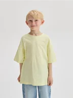 Koszulki dla chłopców - Reserved - Bawełniany t-shirt oversize - zielony - miniaturka - grafika 1