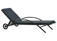Leżaki ogrodowe - Elior Antracytowy leżak ogrodowy na kółkach B1-K27 - miniaturka - grafika 1