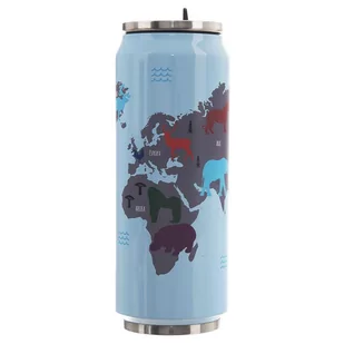Orion Kubek Termiczny Termos Bidon Mapa Świata Puszka 500 Ml - Kubki termiczne - miniaturka - grafika 1
