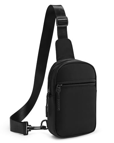 CHOLISS Mała torba na ramię dla kobiet i mężczyzn, modna torba crossbody, z przedłużonym paskiem, lekka torba na klatkę piersiową, A01 czarny, S, Zachodni