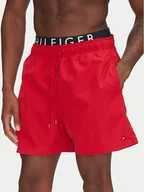 Kąpielówki męskie - Tommy Hilfiger Szorty kąpielowe UM0UM03489 Czerwony Regular Fit - miniaturka - grafika 1