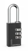 Kłódki - Gerda KŁÓDKA PAŁĄKOWA ALUMINIOWA SZYFROWA 3 DYSKI KAS S20 CZARNA - miniaturka - grafika 1